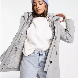Faux fur lined parka